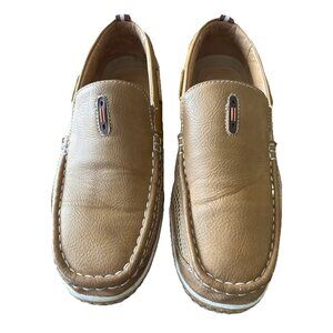 Men’s Frenchchic Tan Leather Loafers Size 9.5 Slip On Sport Boat Style Shoes